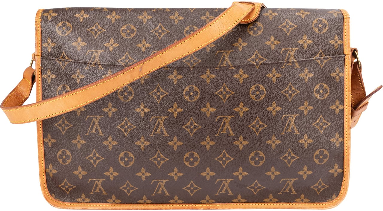 Louis Vuitton Canvas Monogram Gibeciere Crossbody Bag Bruin