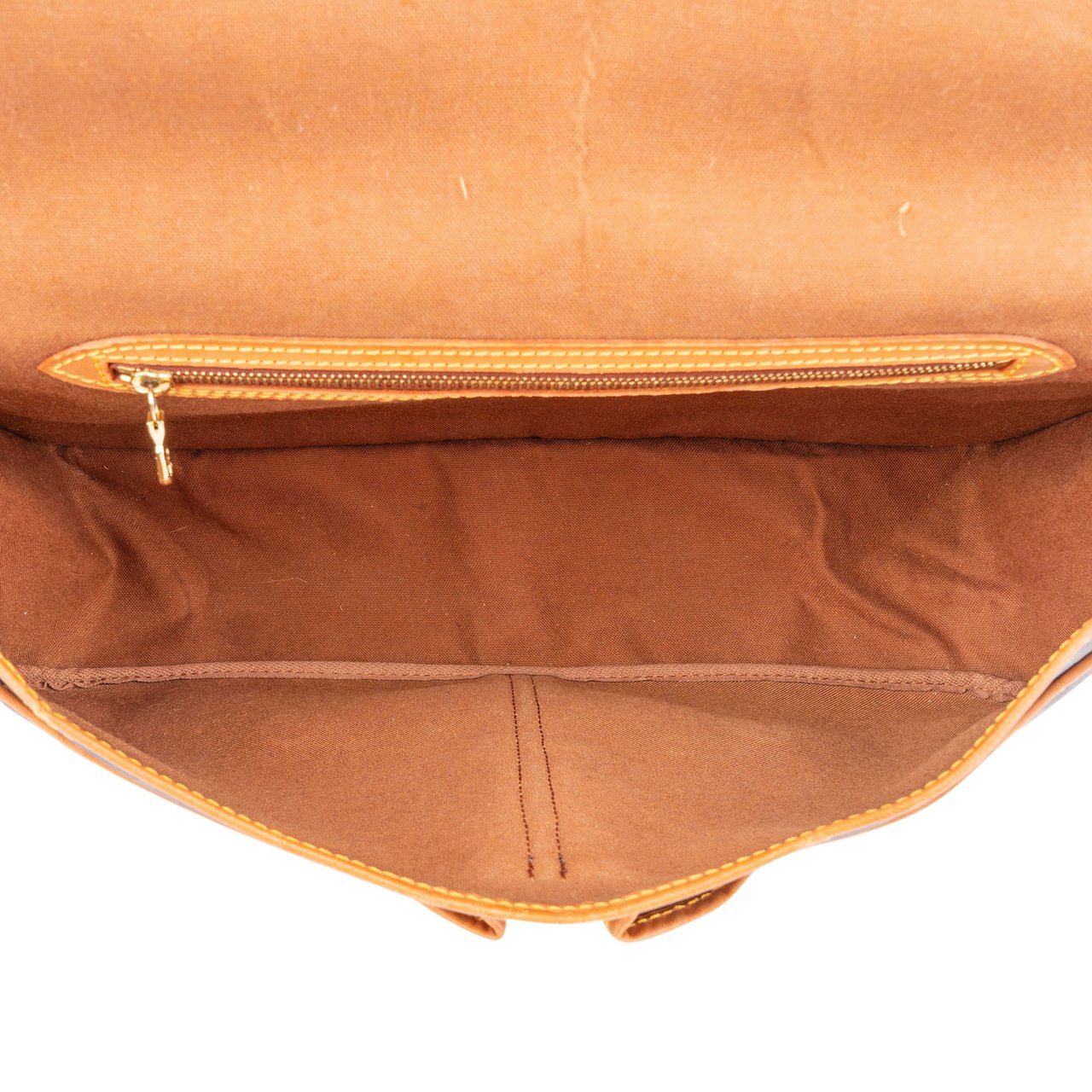 Louis Vuitton Canvas Monogram Gibeciere Crossbody Bag Bruin