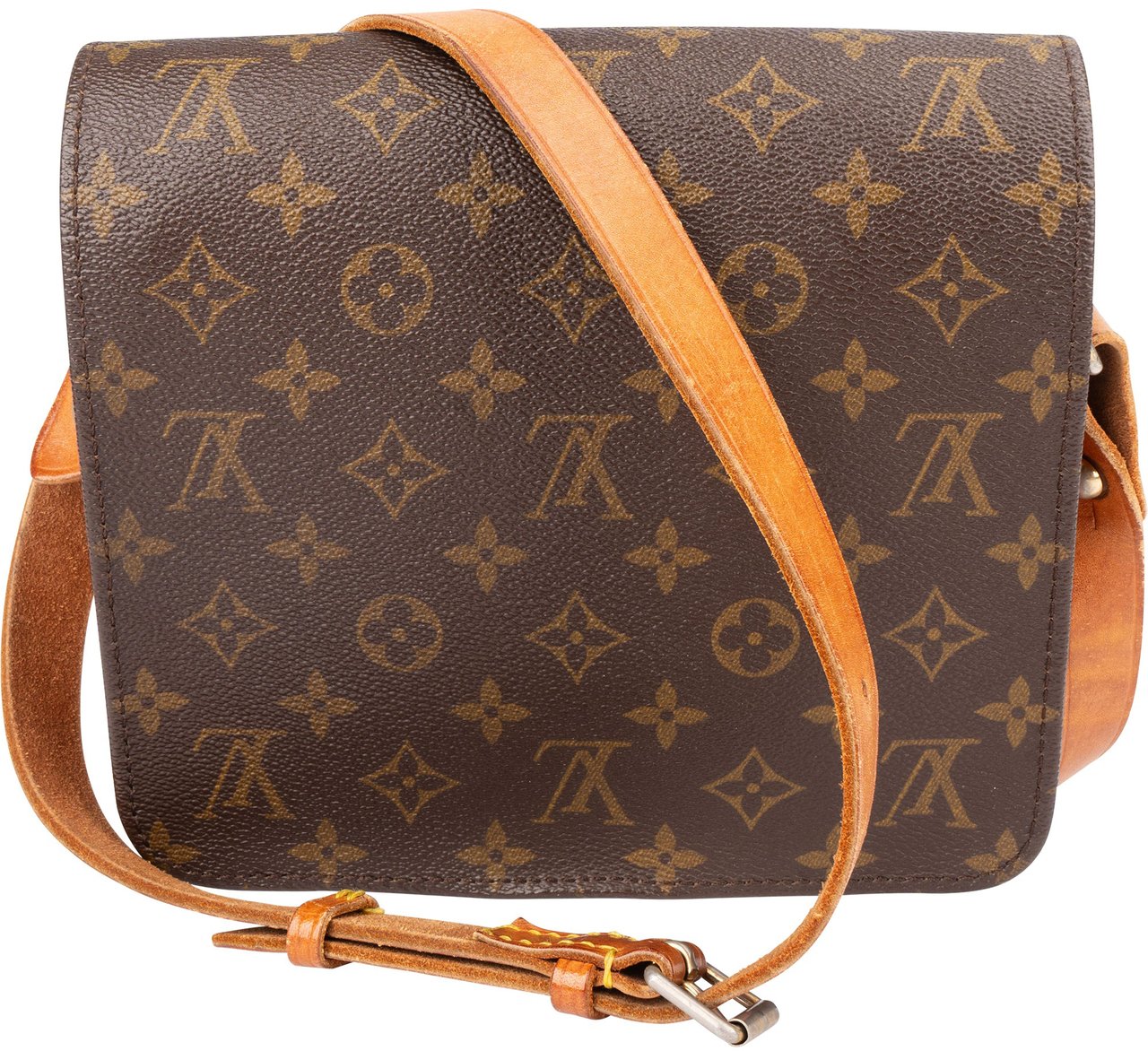 Louis Vuitton Louis Viitton Canvas Monogram Cartouchiere MM Crossbody Bag Bruin
