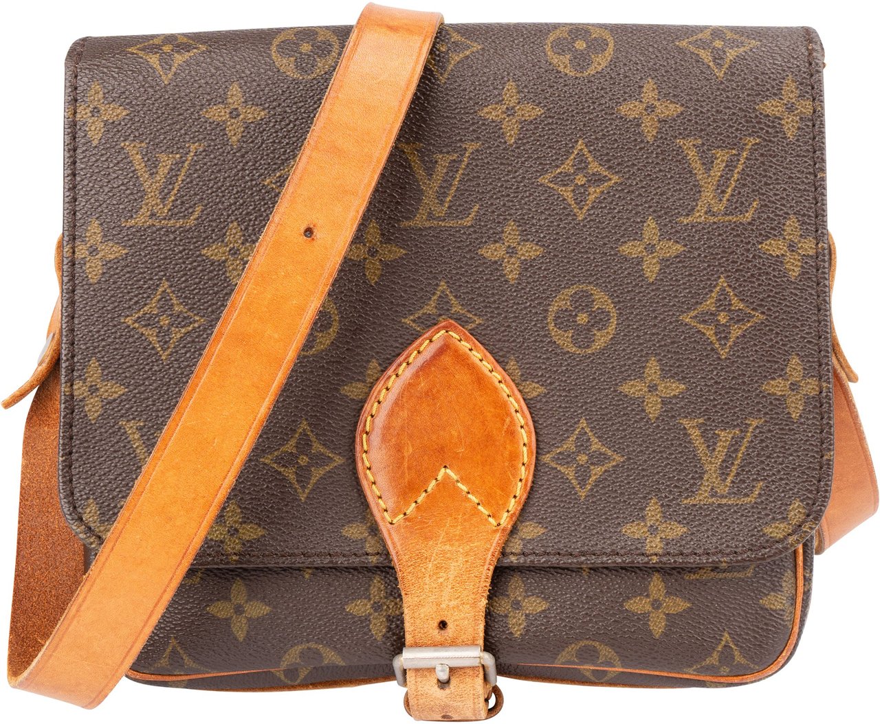 Louis Vuitton Louis Viitton Canvas Monogram Cartouchiere MM Crossbody Bag Bruin