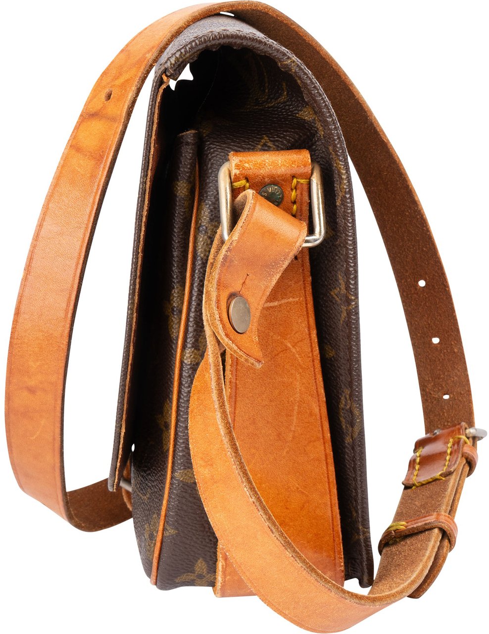 Louis Vuitton Louis Viitton Canvas Monogram Cartouchiere MM Crossbody Bag Bruin
