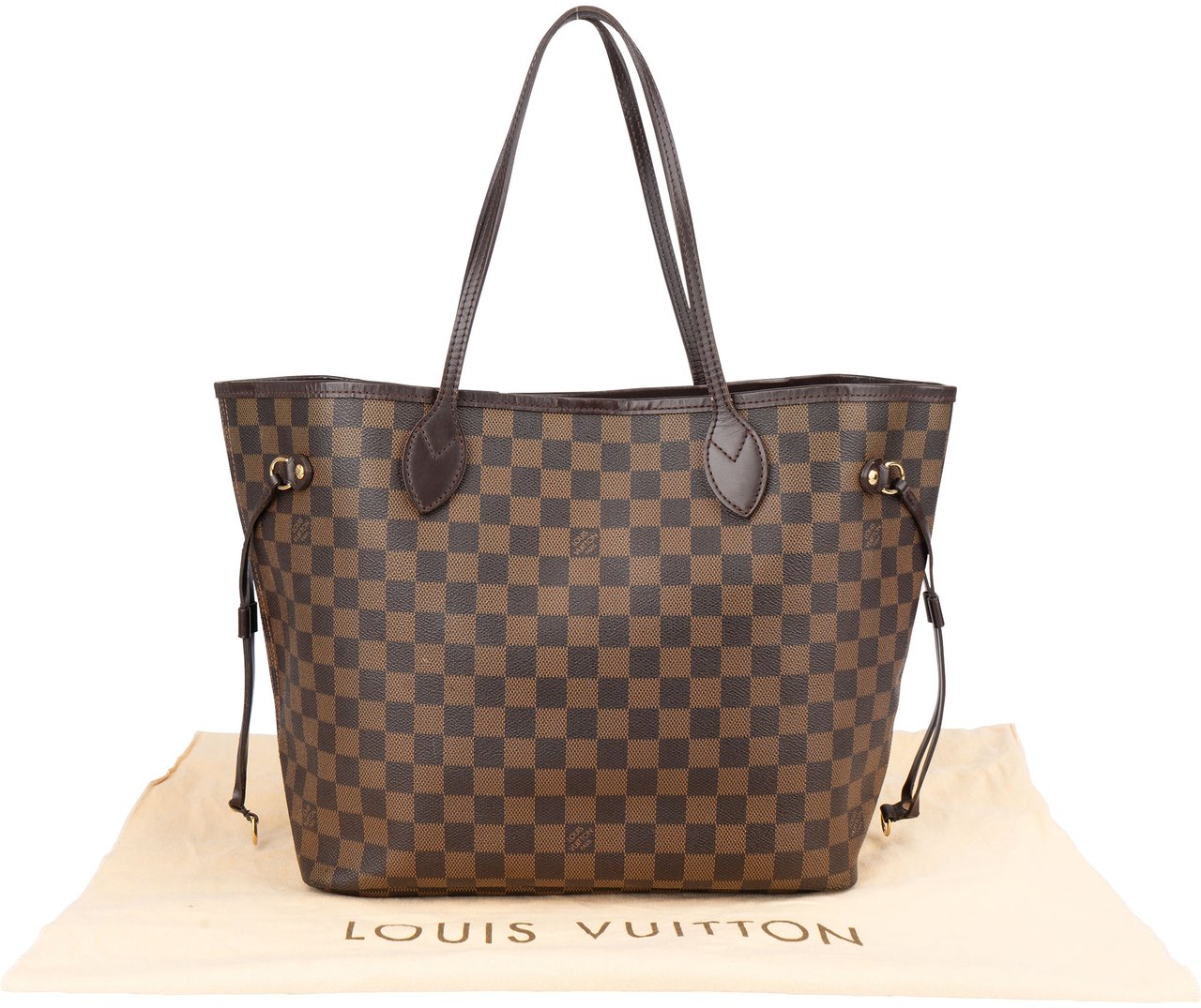 Louis Vuitton Louis Vuitton Damier Ebene Monogram Neverfull MM Shopper Handbag Bruin