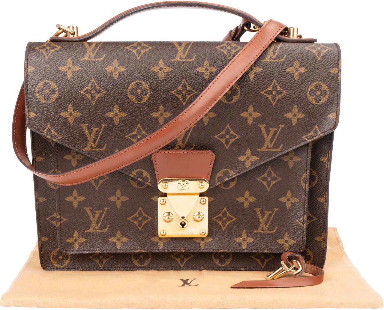 Louis Vuitton Louis Vuitton Canvas Monogram Monceau Handbag Bruin