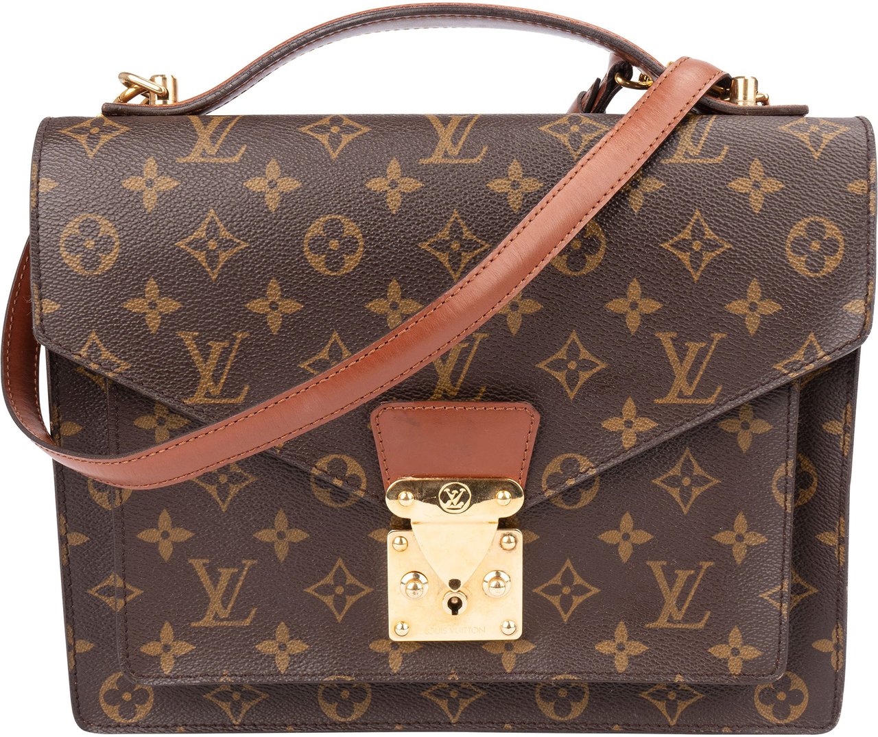 Louis Vuitton Louis Vuitton Canvas Monogram Monceau Handbag Bruin