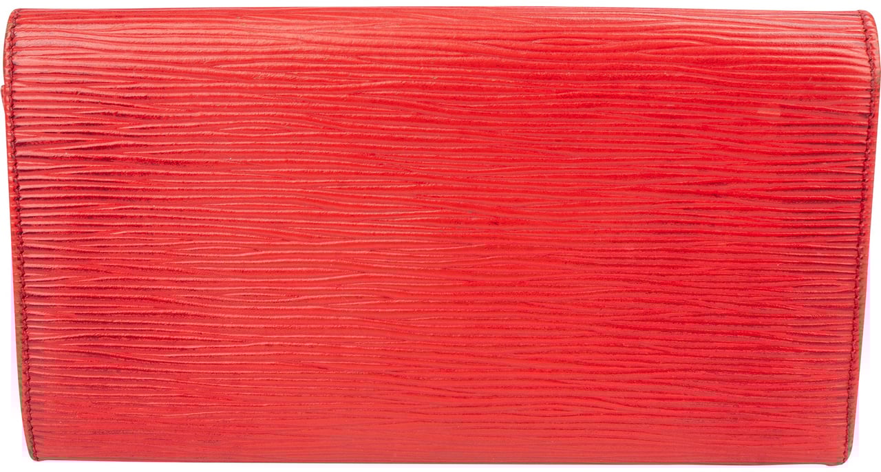 Louis Vuitton Louis Vuitton Rouge Epi Leather Sarah Wallet Rood