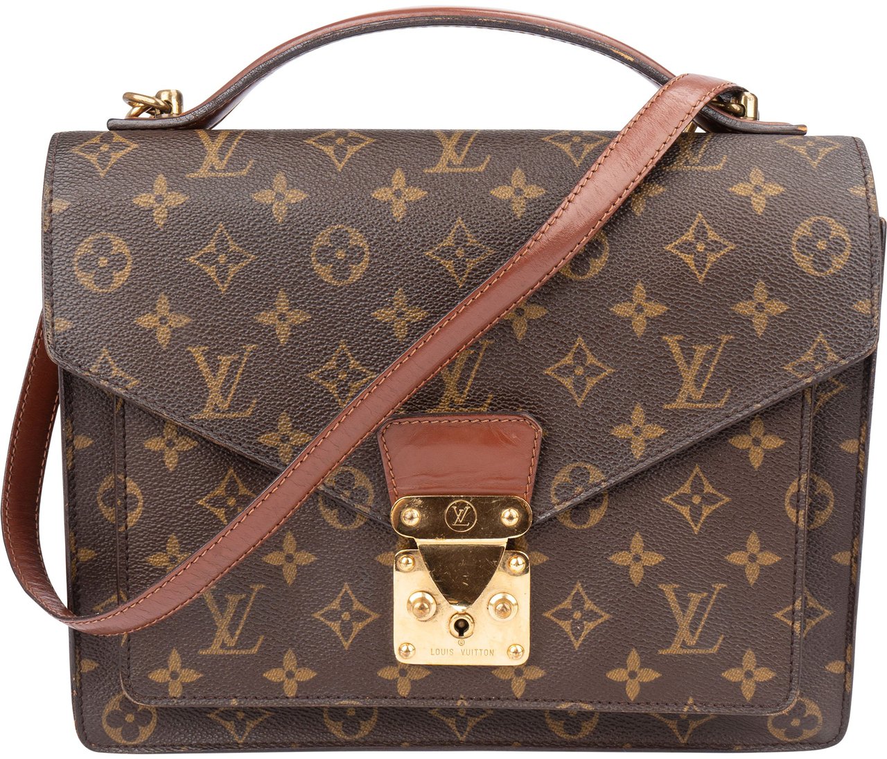 Louis Vuitton Louis Vuitton Canvas Monogram Monceau Handbag Bruin