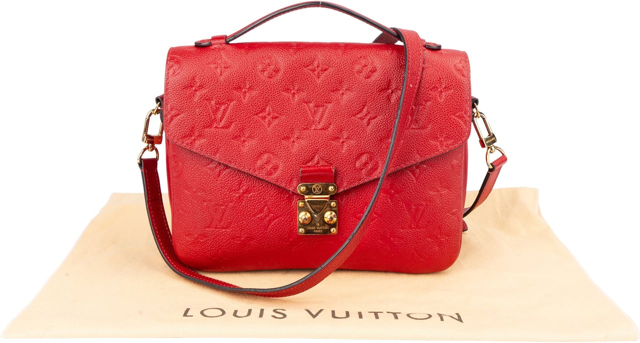 Louis Vuitton Louis Vuitton Rouge Empreinte Leather Metis Handbag Rood