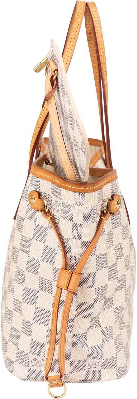 Louis Vuitton Louis Vuitton Damier Azur Monogram Neverfull PM Handbag Wit