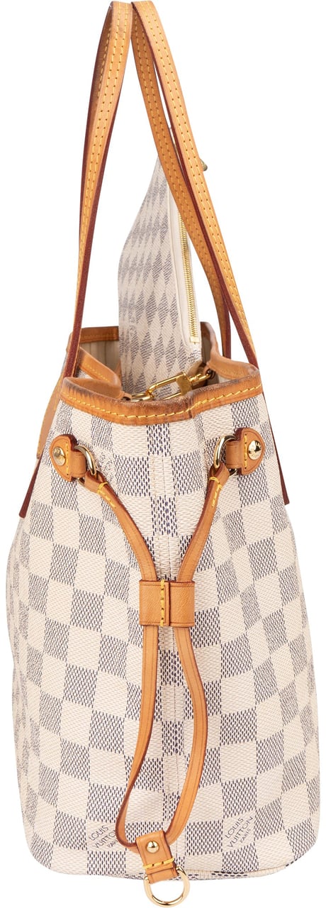 Louis Vuitton Louis Vuitton Damier Azur Monogram Neverfull PM Handbag Wit