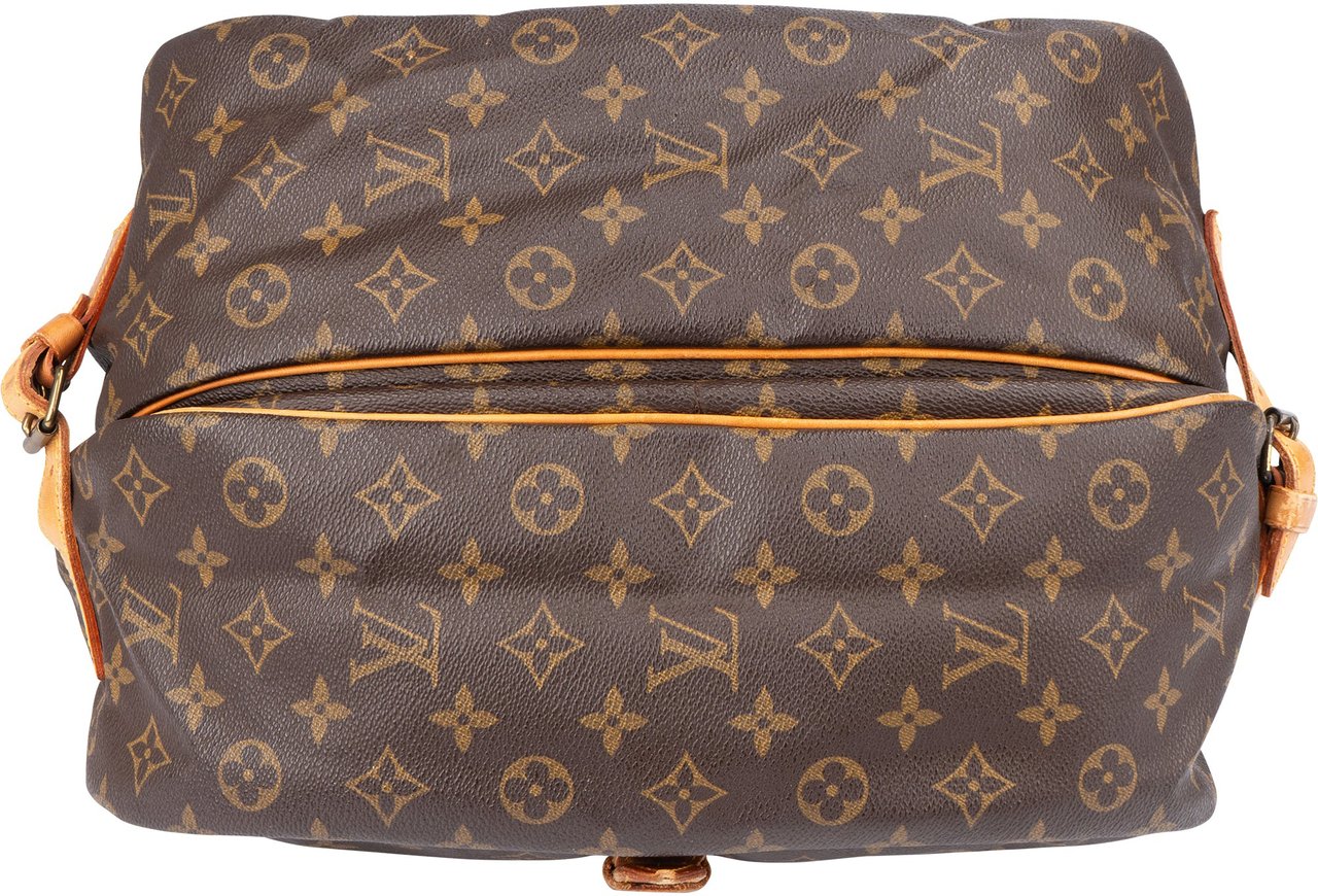 Louis Vuitton Louis Vuitton Canvas Monogram Saumur 35 Crossbody Bag Bruin