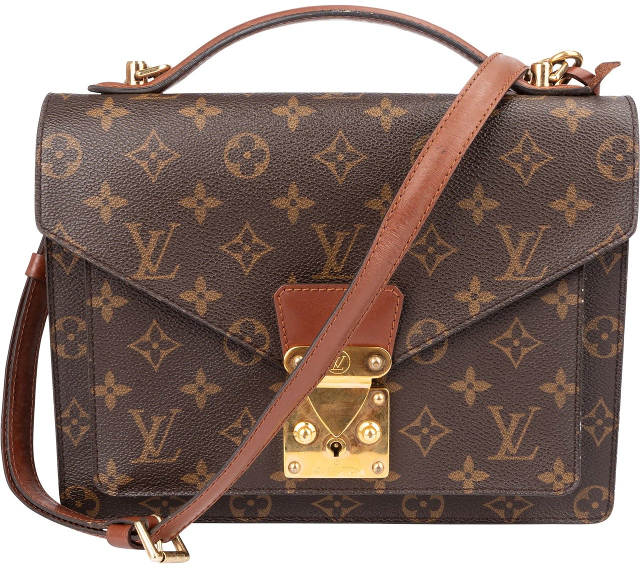 Louis Vuitton Louis Vuitton Canvas Monogram Monceau Handbag Bruin
