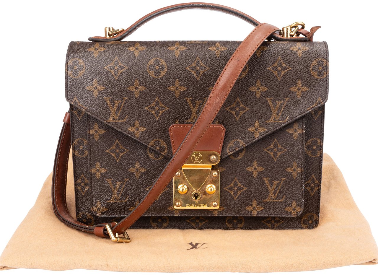 Louis Vuitton Louis Vuitton Canvas Monogram Monceau Handbag Bruin