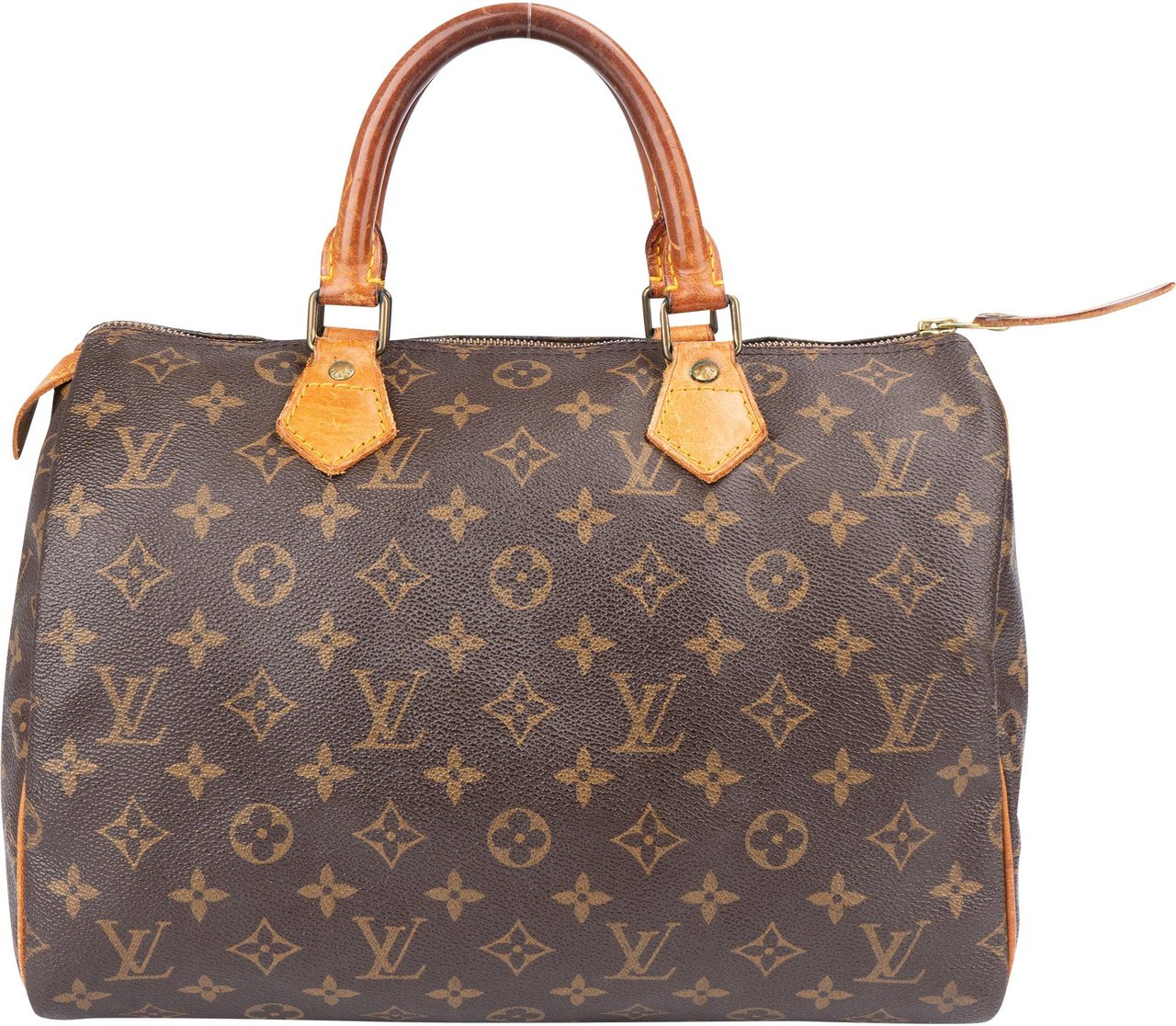 Louis Vuitton Louis Vuitton Canvas Monogram Speedy 30 Handbag Bruin
