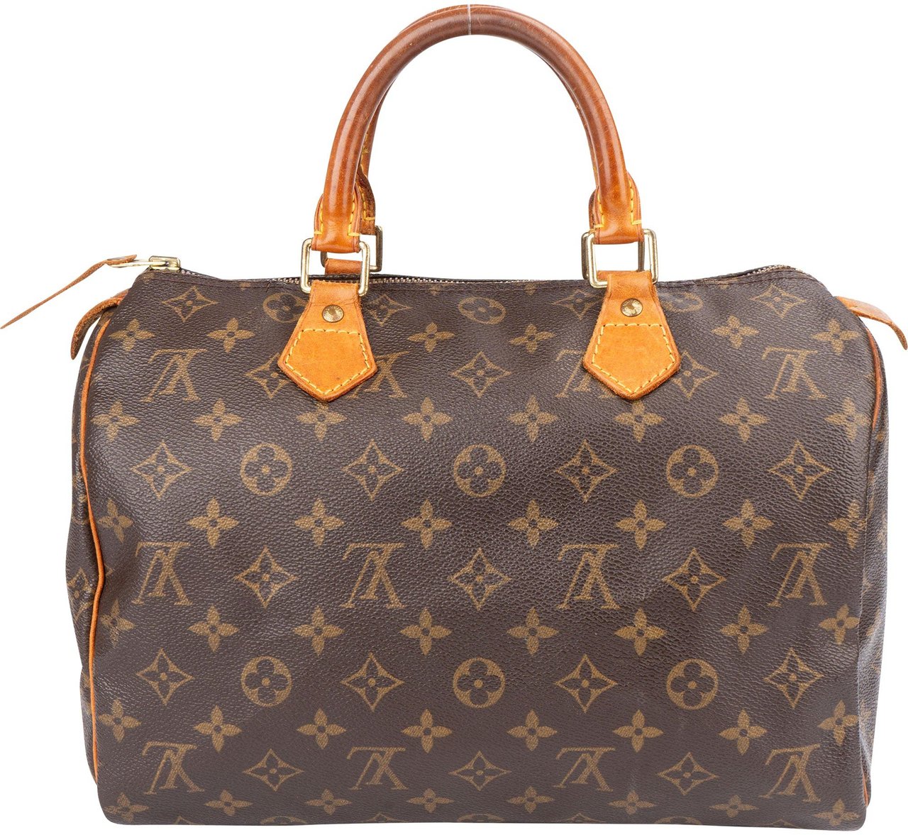 Louis Vuitton Louis Vuitton Canvas Monogram Speedy 30 Handbag Bruin