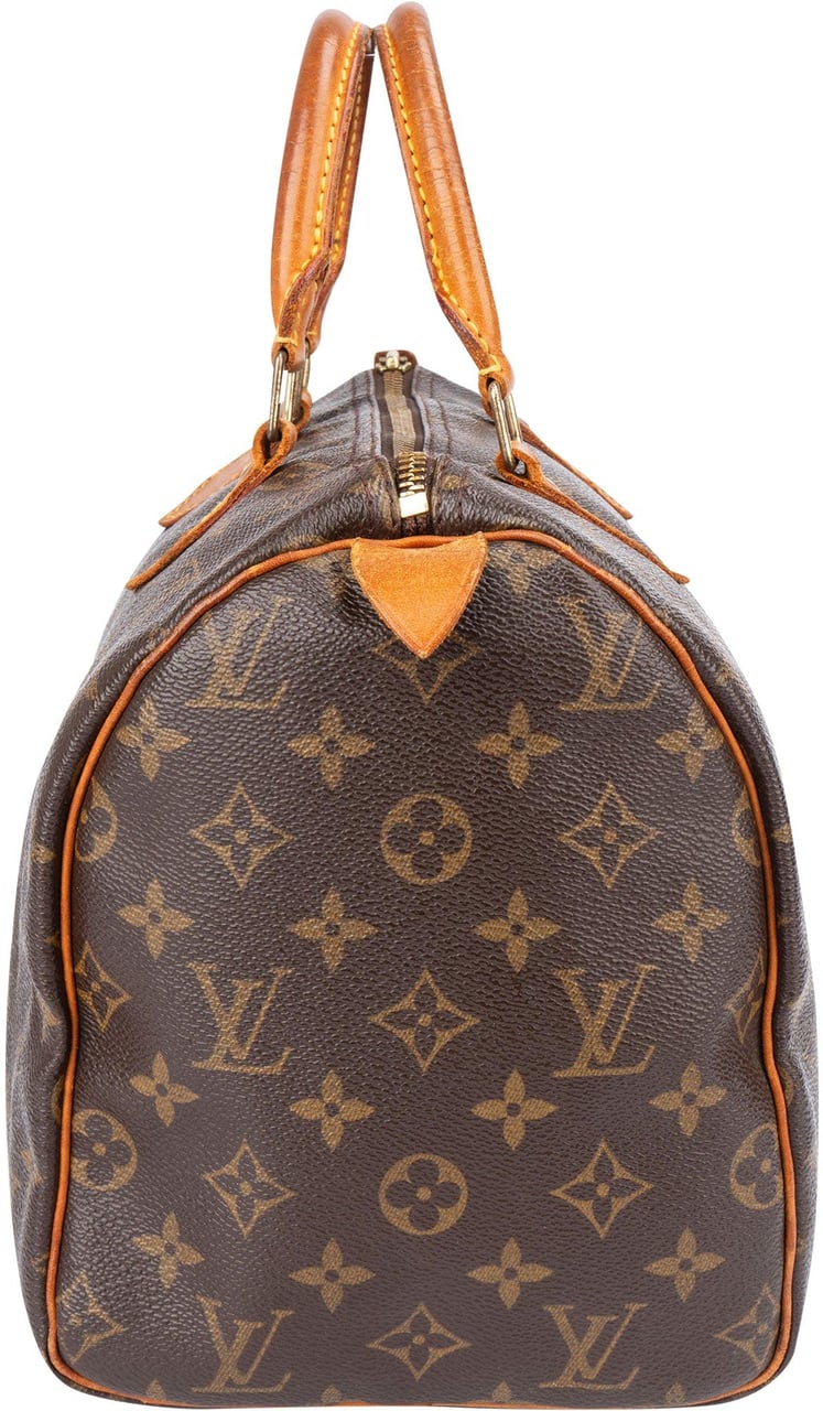 Louis Vuitton Louis Vuitton Canvas Monogram Speedy 30 Handbag Bruin