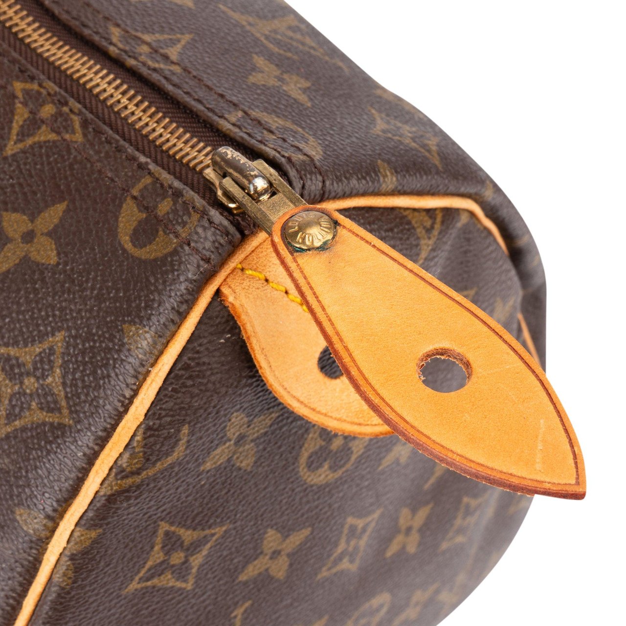 Louis Vuitton Louis Vuitton Canvas Monogram Speedy 35 Handbag Bruin