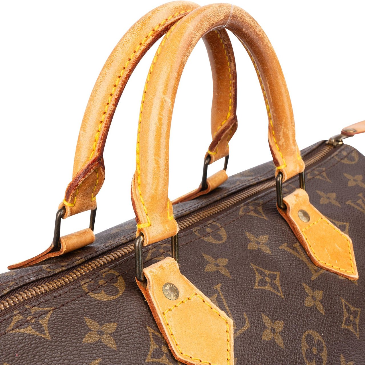 Louis Vuitton Louis Vuitton Canvas Monogram Speedy 35 Handbag Bruin