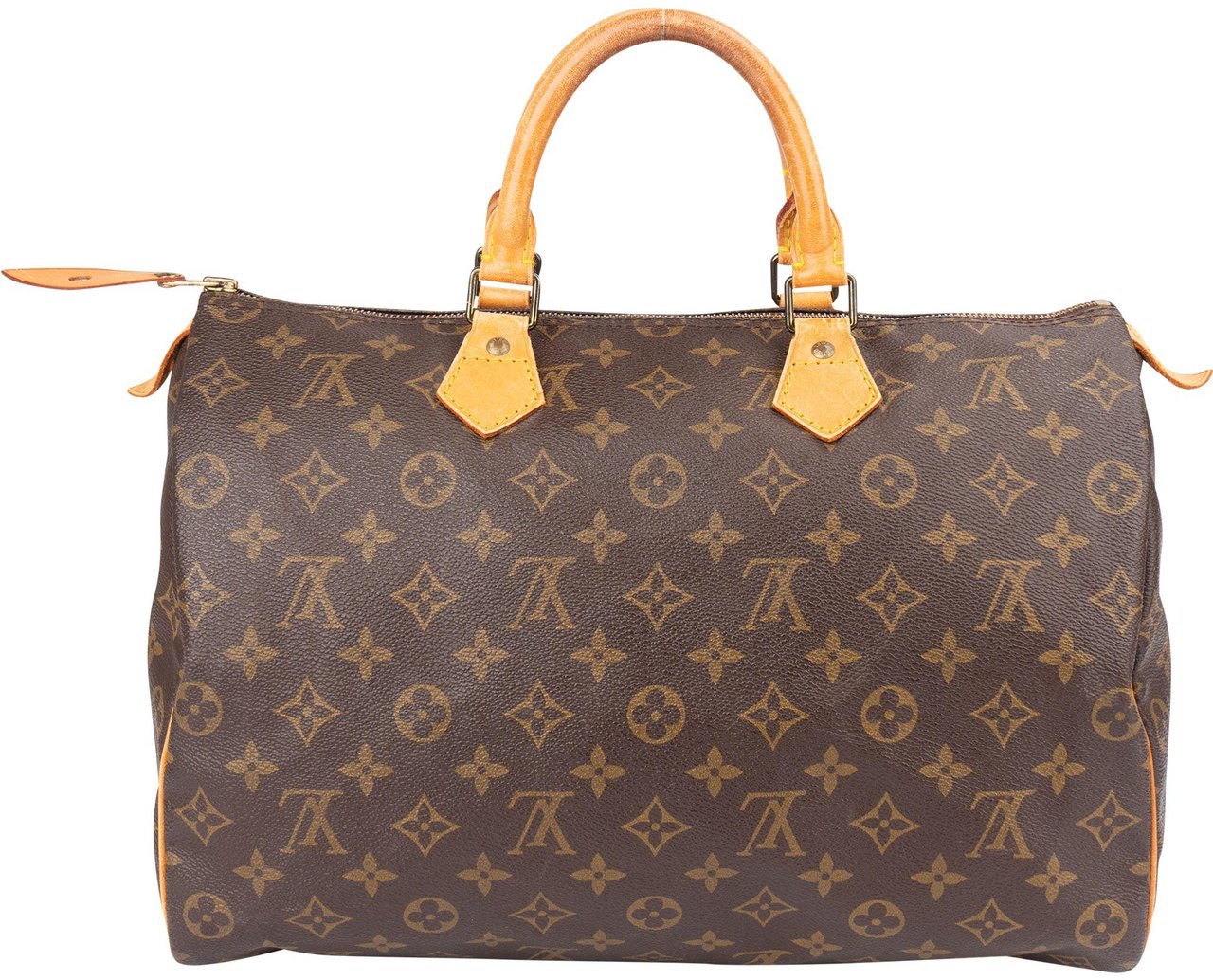Louis Vuitton Louis Vuitton Canvas Monogram Speedy 35 Handbag Bruin