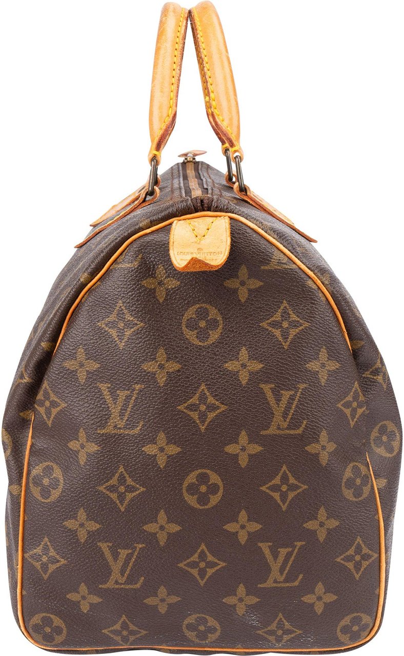 Louis Vuitton Louis Vuitton Canvas Monogram Speedy 35 Handbag Bruin