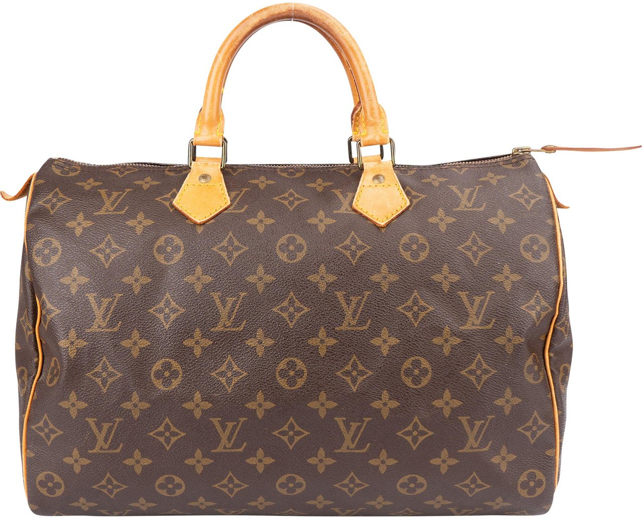 Louis Vuitton Louis Vuitton Canvas Monogram Speedy 35 Handbag Bruin