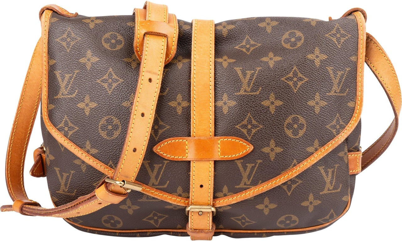 Louis Vuitton Louis Vuitton Canvas Monogram Saumur 30 Crossbody Bag Bruin