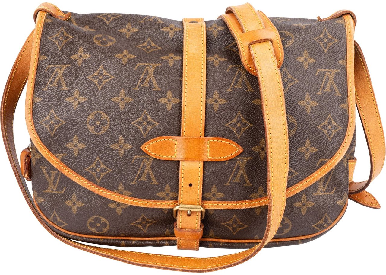 Louis Vuitton Louis Vuitton Canvas Monogram Saumur 30 Crossbody Bag Bruin