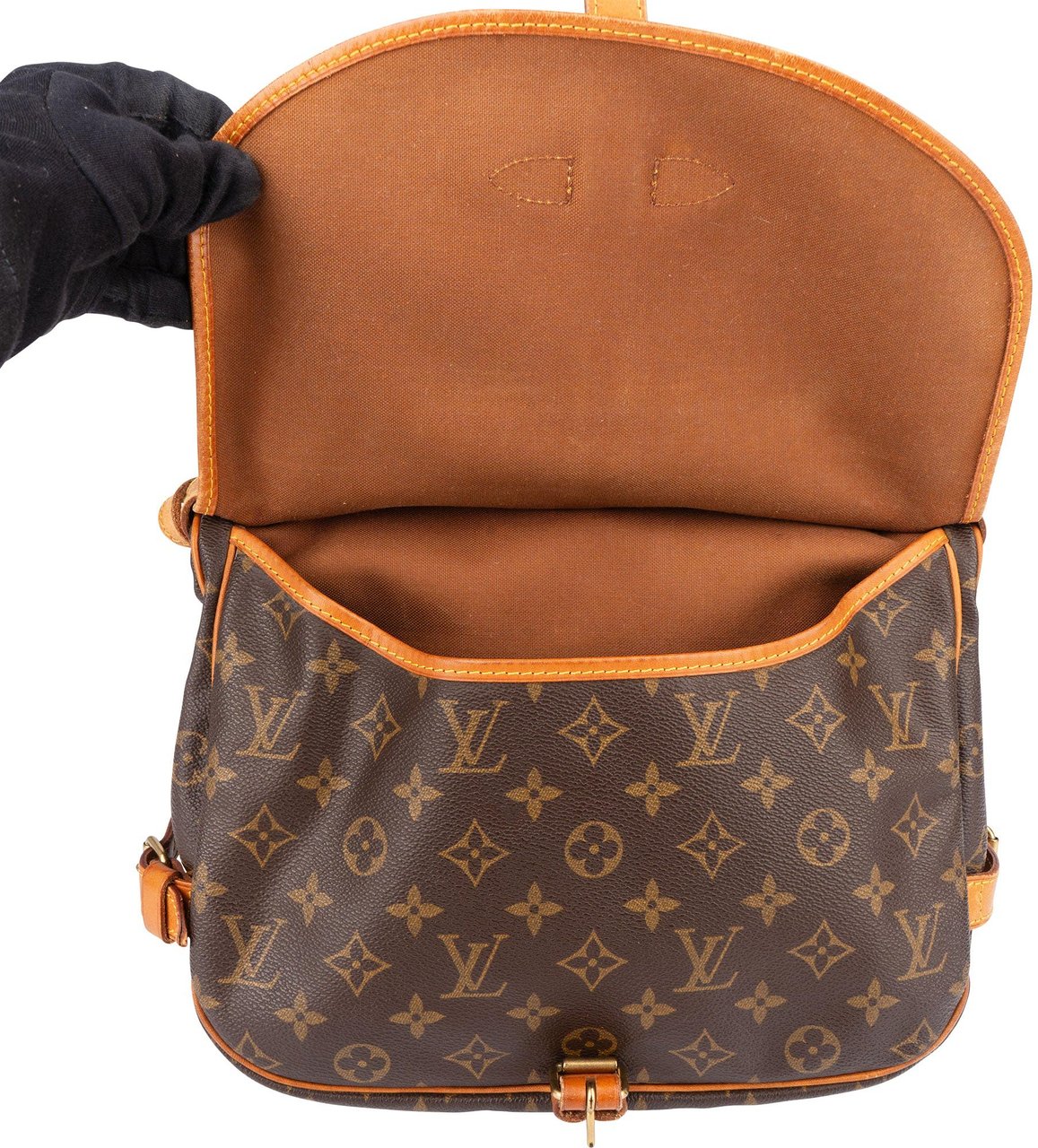 Louis Vuitton Louis Vuitton Canvas Monogram Saumur 30 Crossbody Bag Bruin