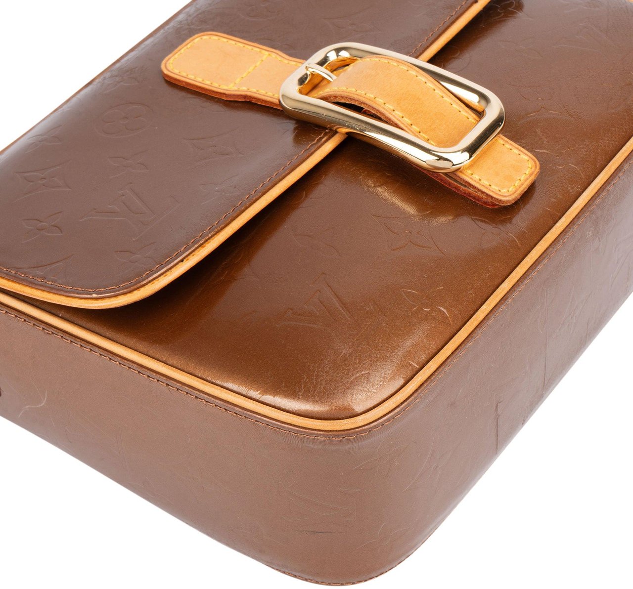 Louis Vuitton Louis Vuitton Vernis Monogram Christie GM Crossbody Bag Bruin