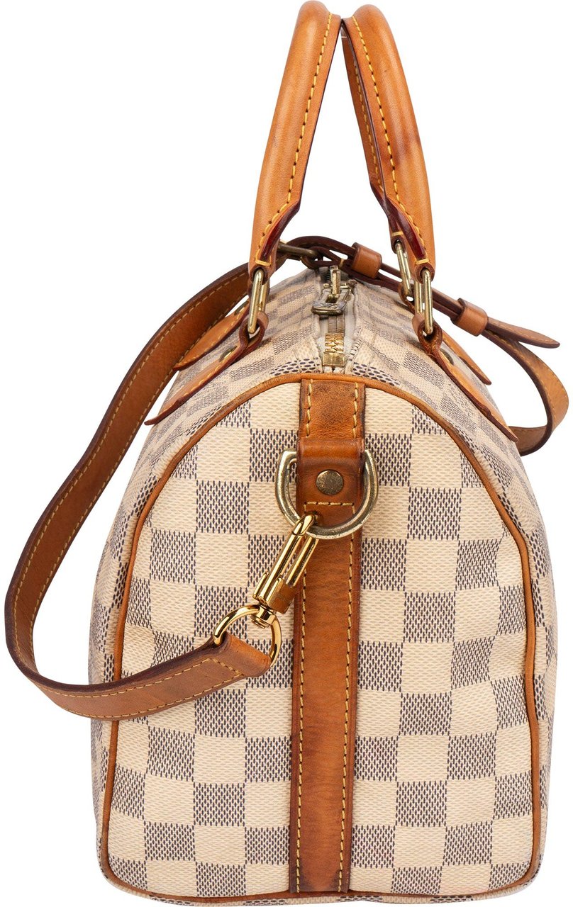 Louis Vuitton Louis Vuitton Damier Azur Monogram Speedy 25 Handbag Wit