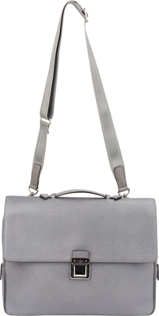 Louis Vuitton Louis Vuitton Gris Taiga Leather Vassili PM Business Handbag Divers