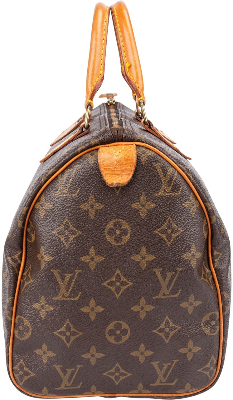 Louis Vuitton Louis Vuitton Canvas Monogram Speedy 30 Handbag Bruin