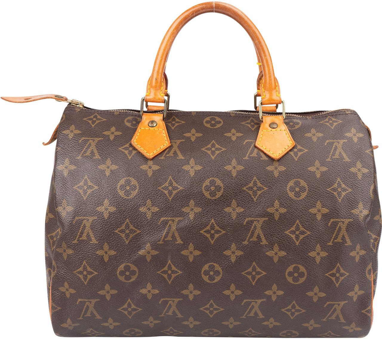 Louis Vuitton Louis Vuitton Canvas Monogram Speedy 30 Handbag Bruin