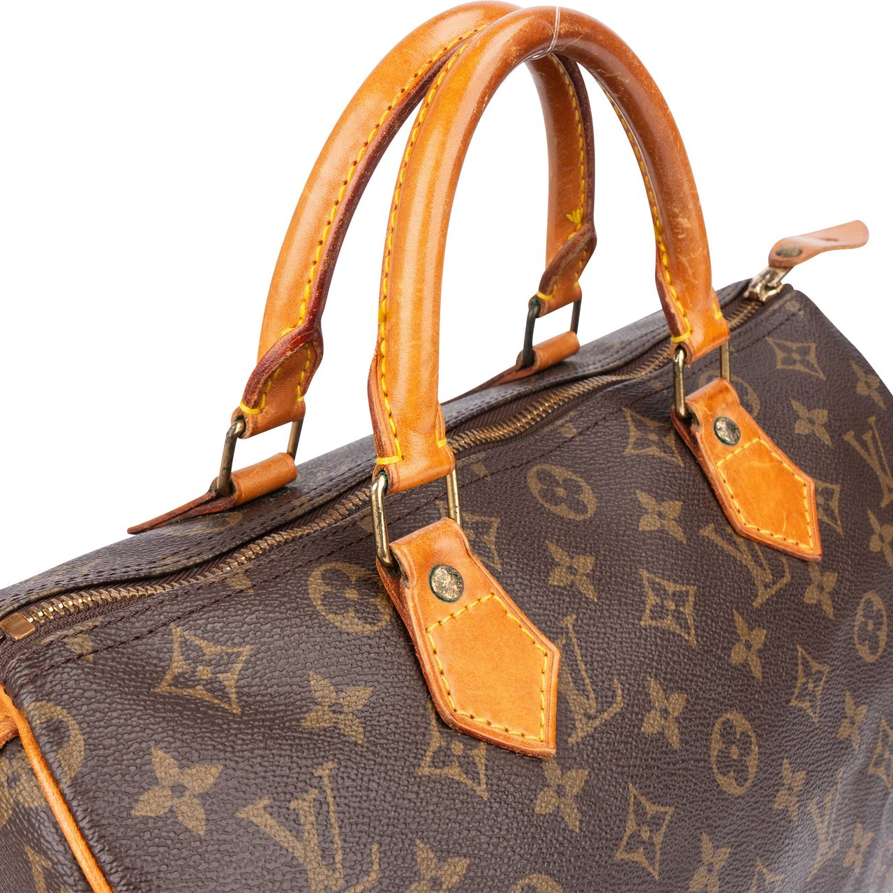 Louis Vuitton Louis Vuitton Canvas Monogram Speedy 30 Handbag Bruin