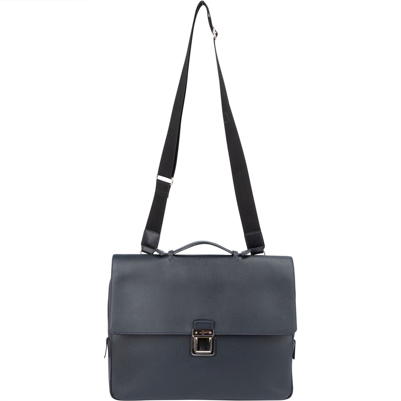 Louis Vuitton Louis Vuitton Blue Taiga Leather Vassili PM Business Handbag Blauw