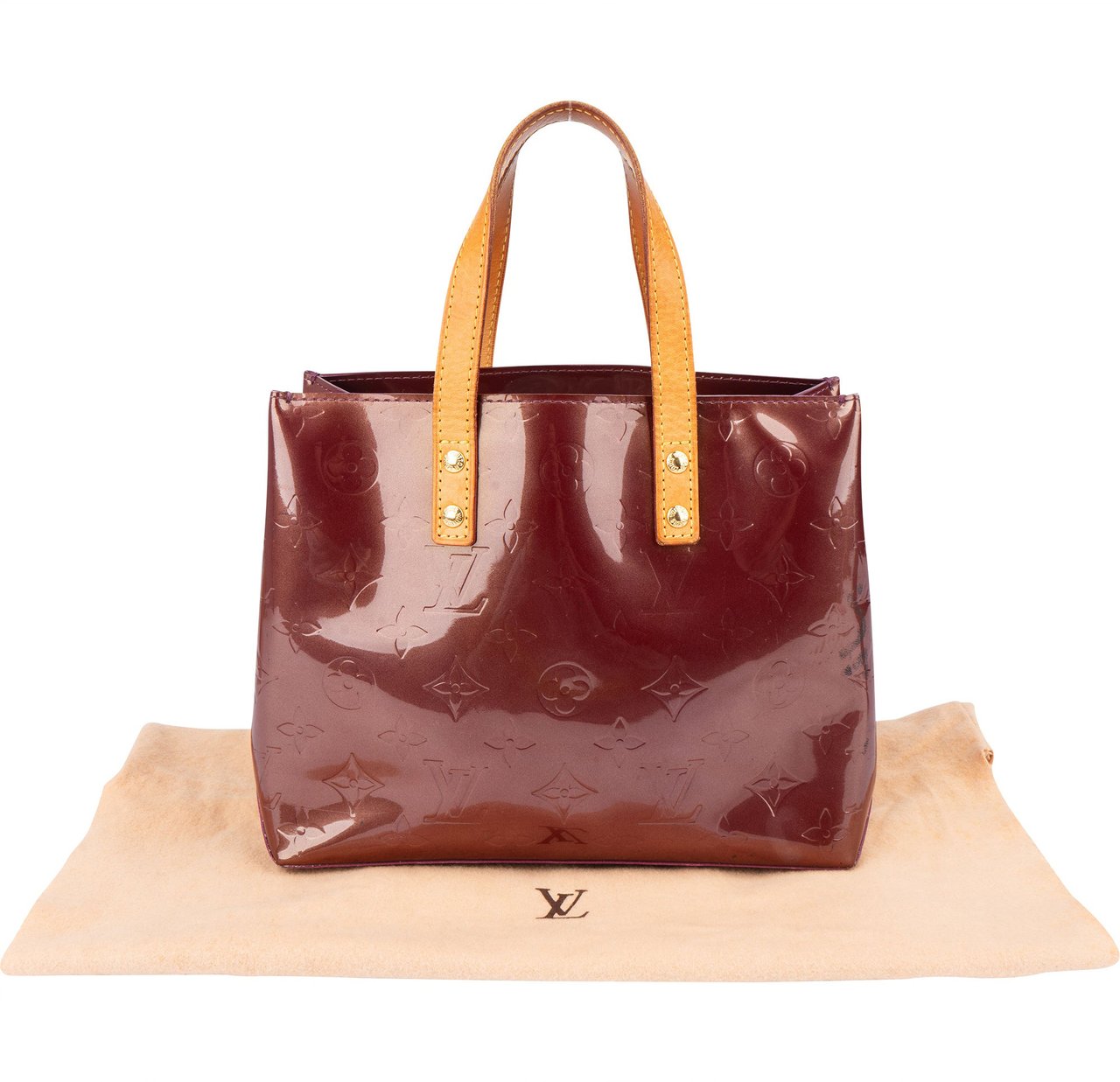 Louis Vuitton Louis Vernis Monogram Reade PM Handbag Paars