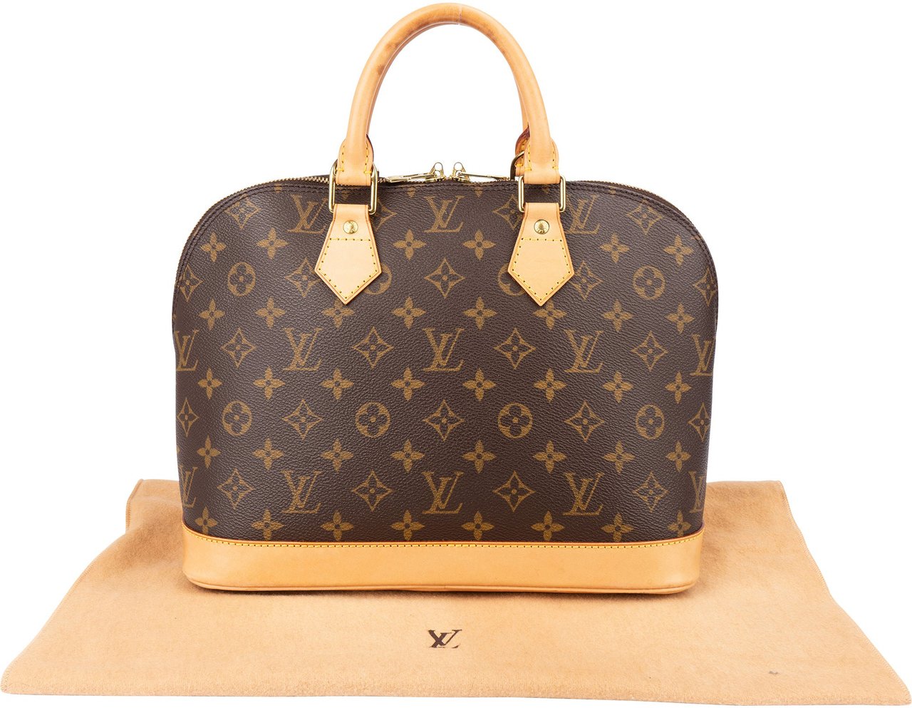Louis Vuitton Louis Vuitton Canvas Monogram Alma PM Handbag Bruin
