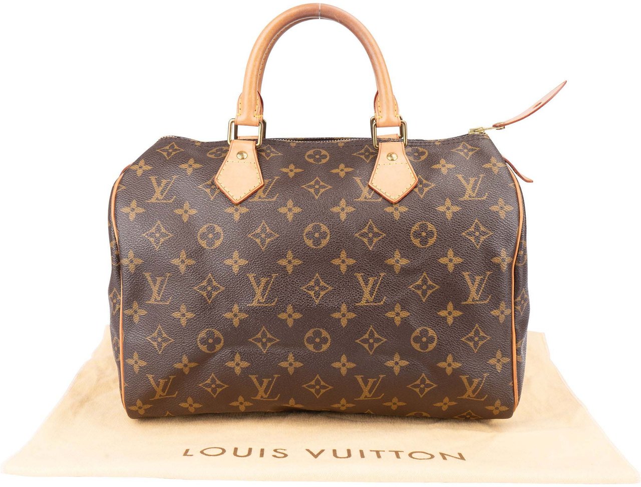 Louis Vuitton Louis Vuitton Canvas Monogram Speedy 30 Handbag Bruin