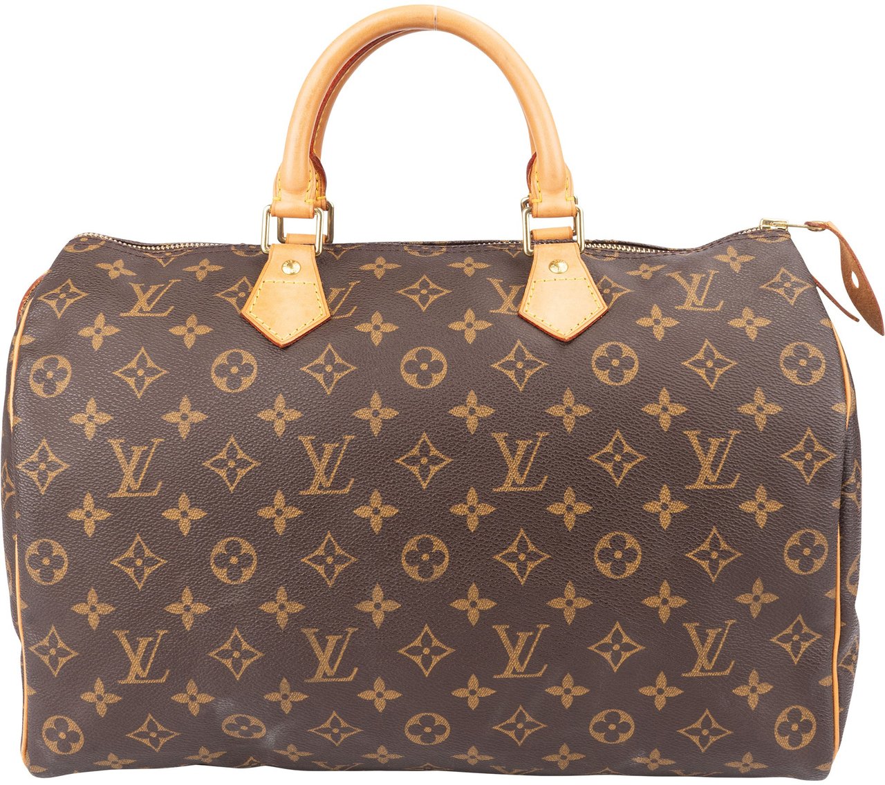 Louis Vuitton Louis Vuitton Canvas Monogram Speedy 35 Handbag Bruin