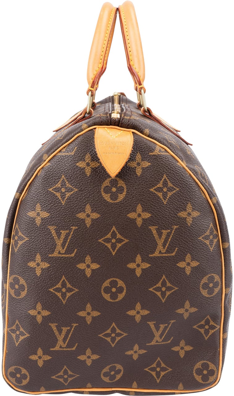 Louis Vuitton Louis Vuitton Canvas Monogram Speedy 35 Handbag Bruin