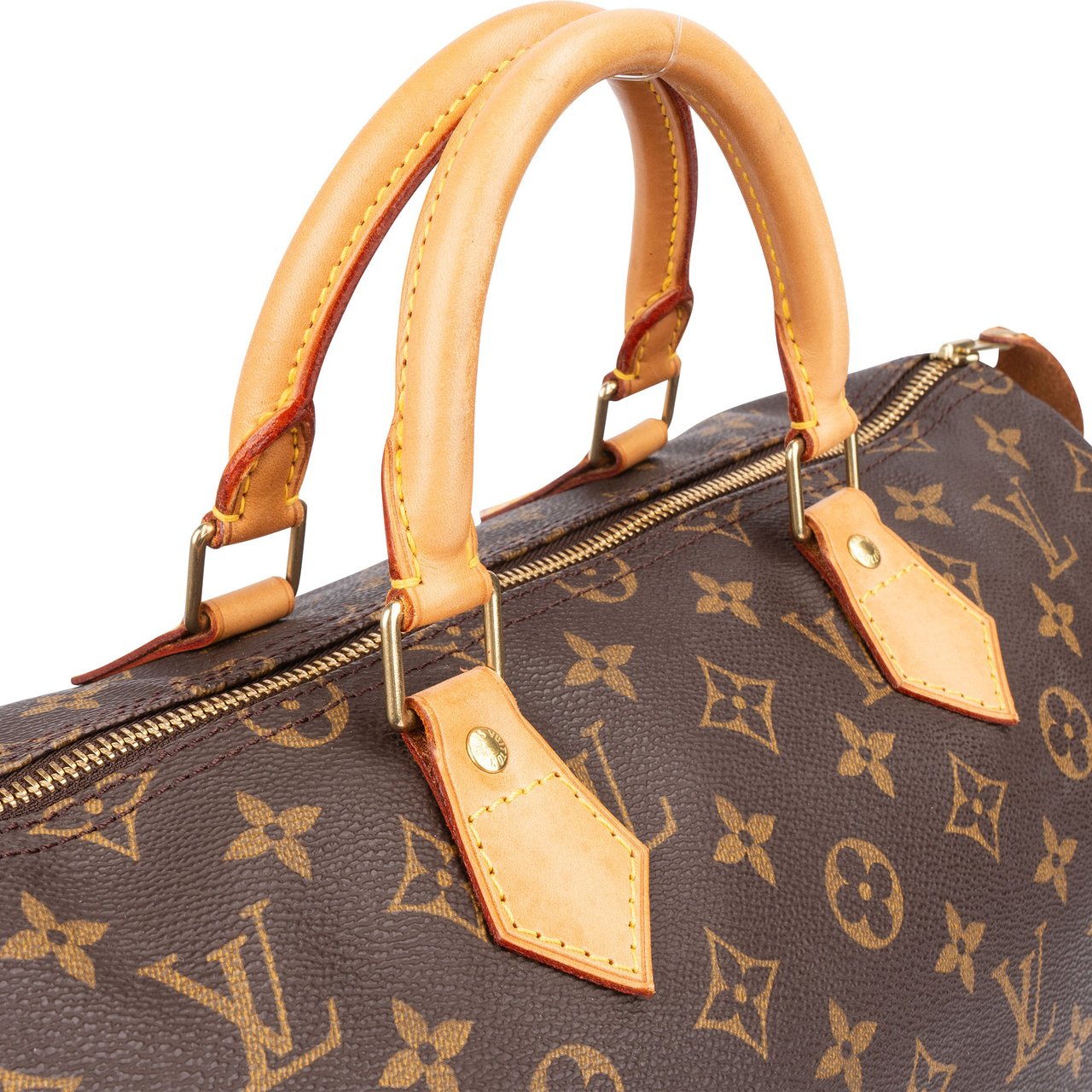 Louis Vuitton Louis Vuitton Canvas Monogram Speedy 35 Handbag Bruin