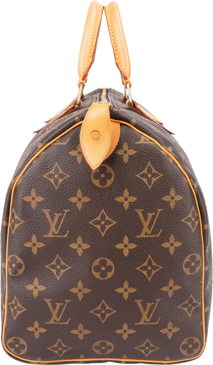 Louis Vuitton Louis Vuitton Canvas Monogram Speedy 35 Handbag Bruin
