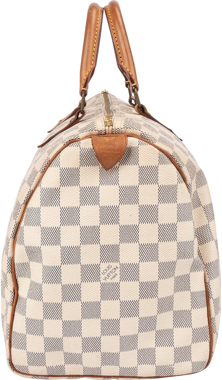 Louis Vuitton Louis Vuitton Damier Azur Monogram Speedy 35 Handbag Wit