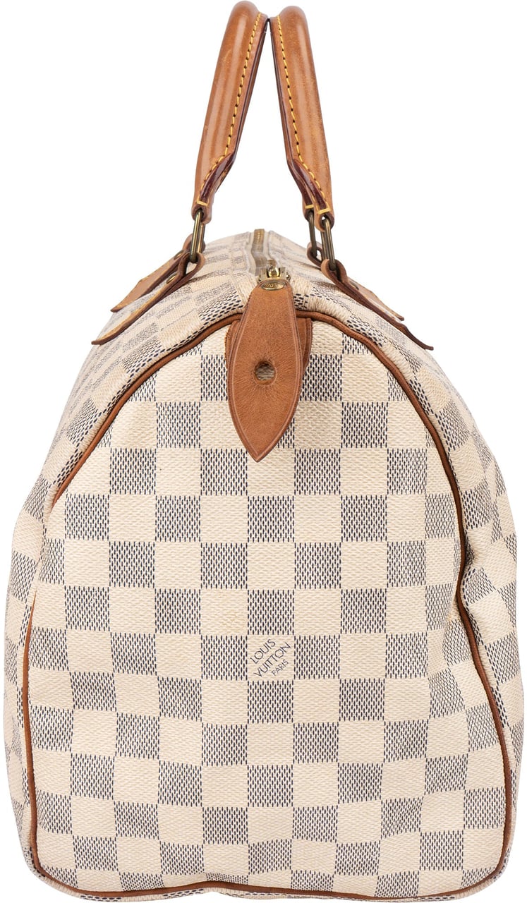 Louis Vuitton Louis Vuitton Damier Azur Monogram Speedy 35 Handbag Wit