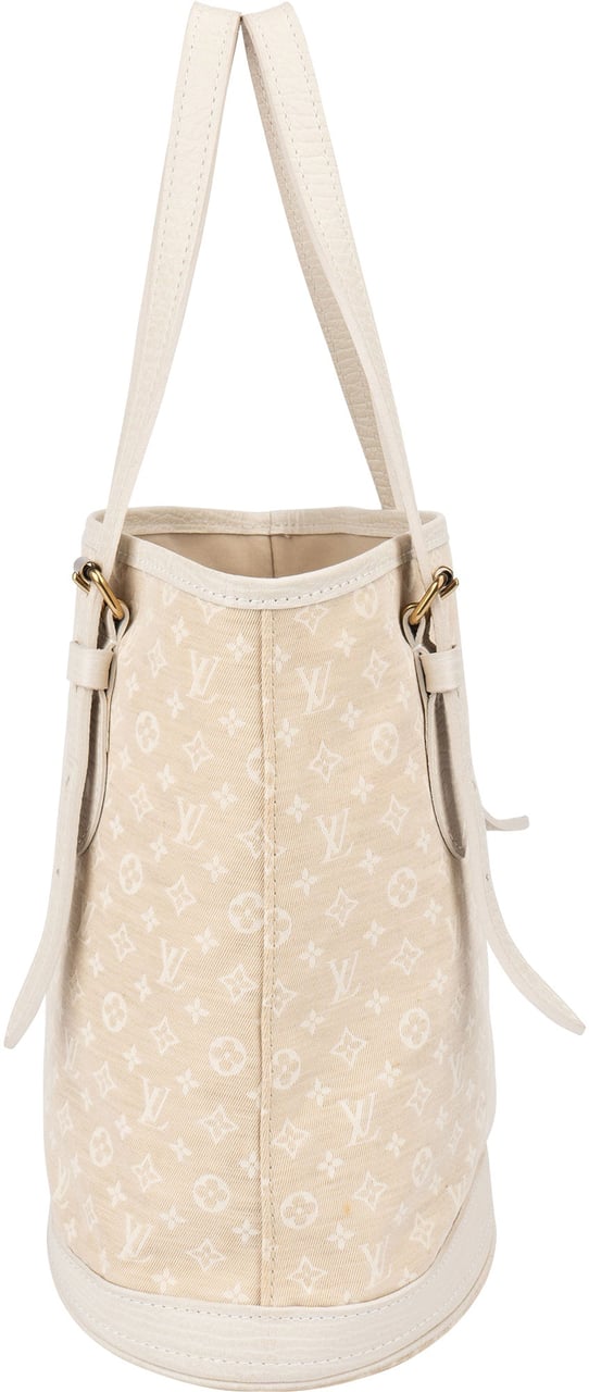 Louis Vuitton Louis Vuitton Mini Lin Monogram Bucket PM Handbag Wit