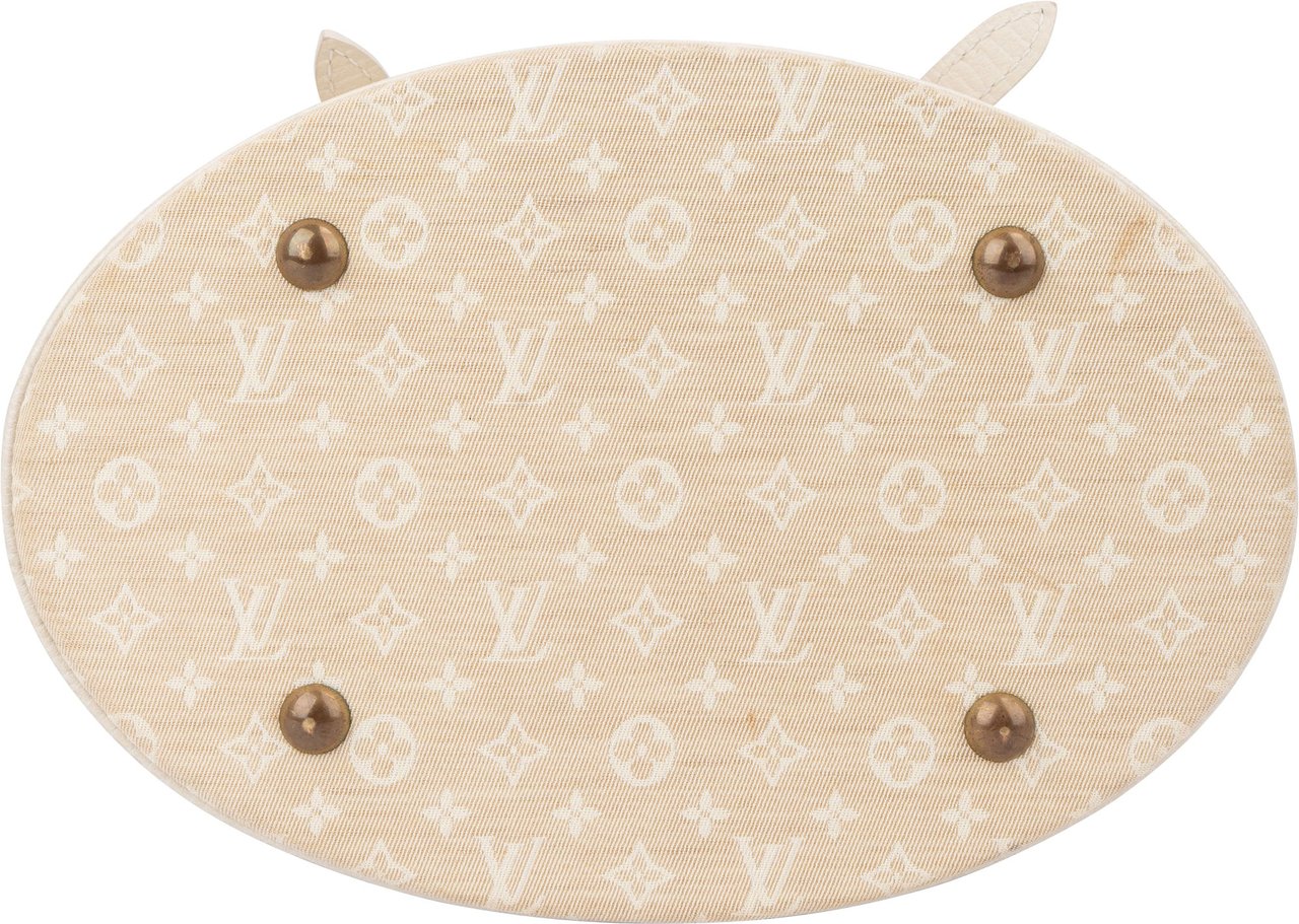 Louis Vuitton Louis Vuitton Mini Lin Monogram Bucket PM Handbag Wit