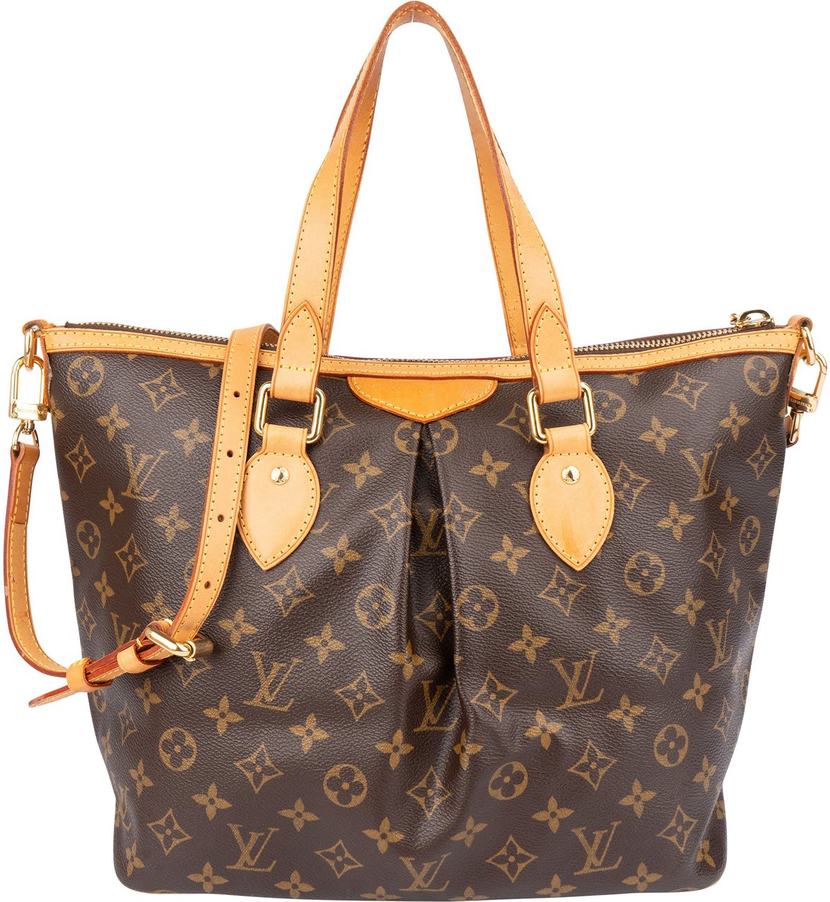 Louis Vuitton Louis Vuitton Canvas Monogram Palermo MM Handbag Bruin