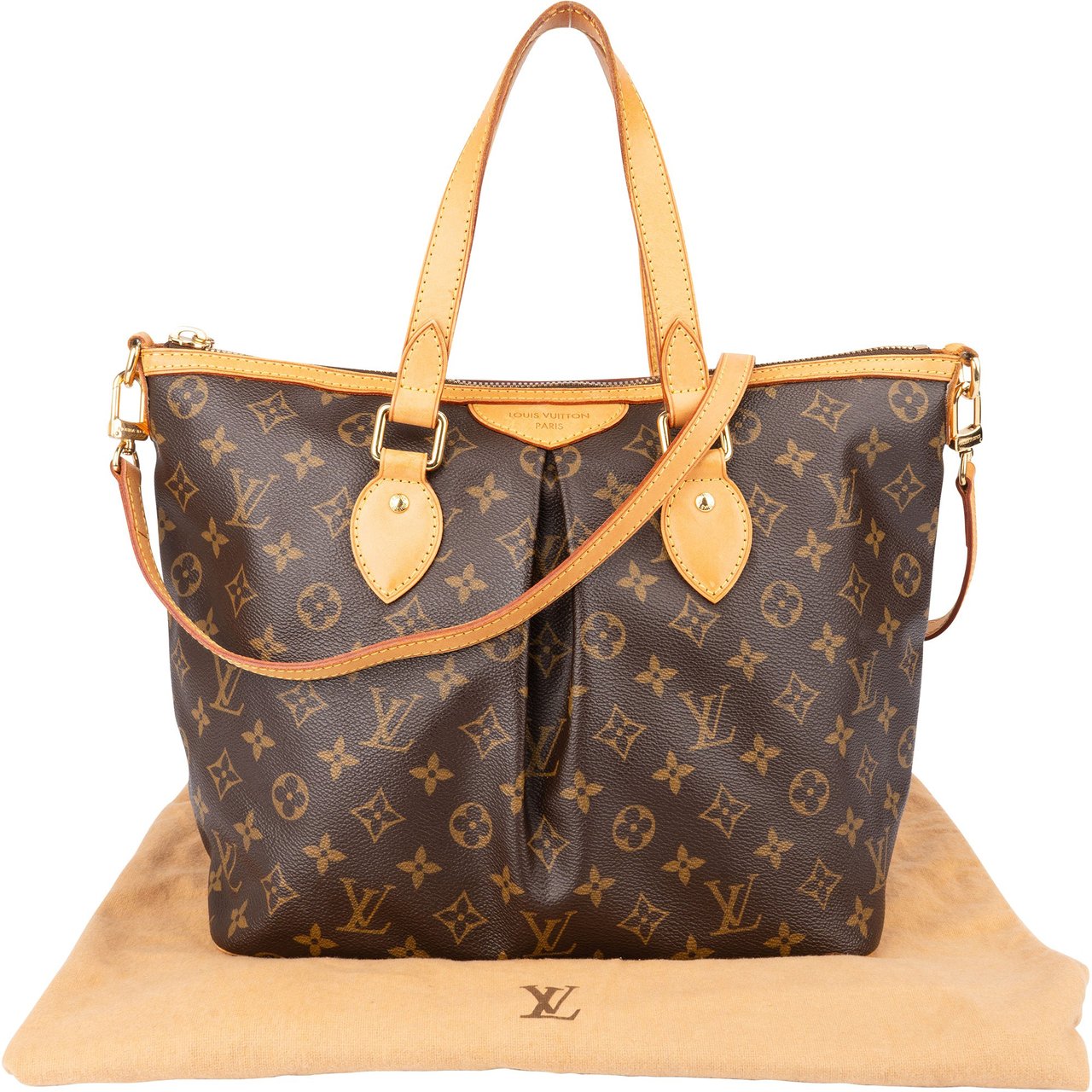 Louis Vuitton Louis Vuitton Canvas Monogram Palermo MM Handbag Bruin