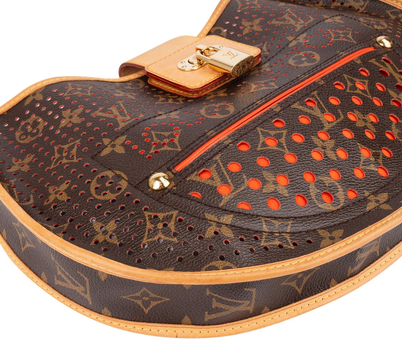 Louis Vuitton Louis Vuitton Limited Perforated Demi Lune Shoulder Bag Bruin