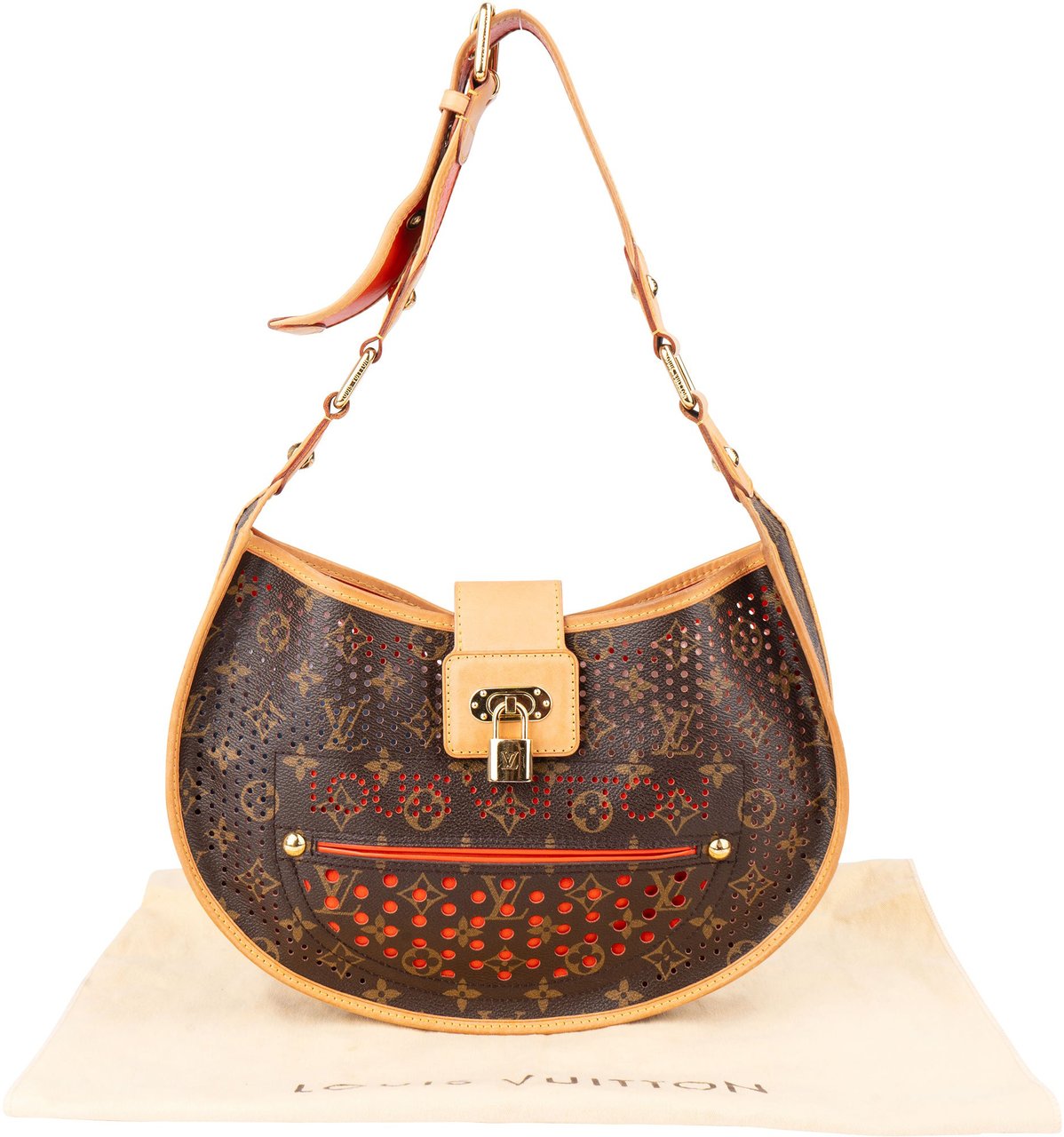 Louis Vuitton Louis Vuitton Limited Perforated Demi Lune Shoulder Bag Bruin