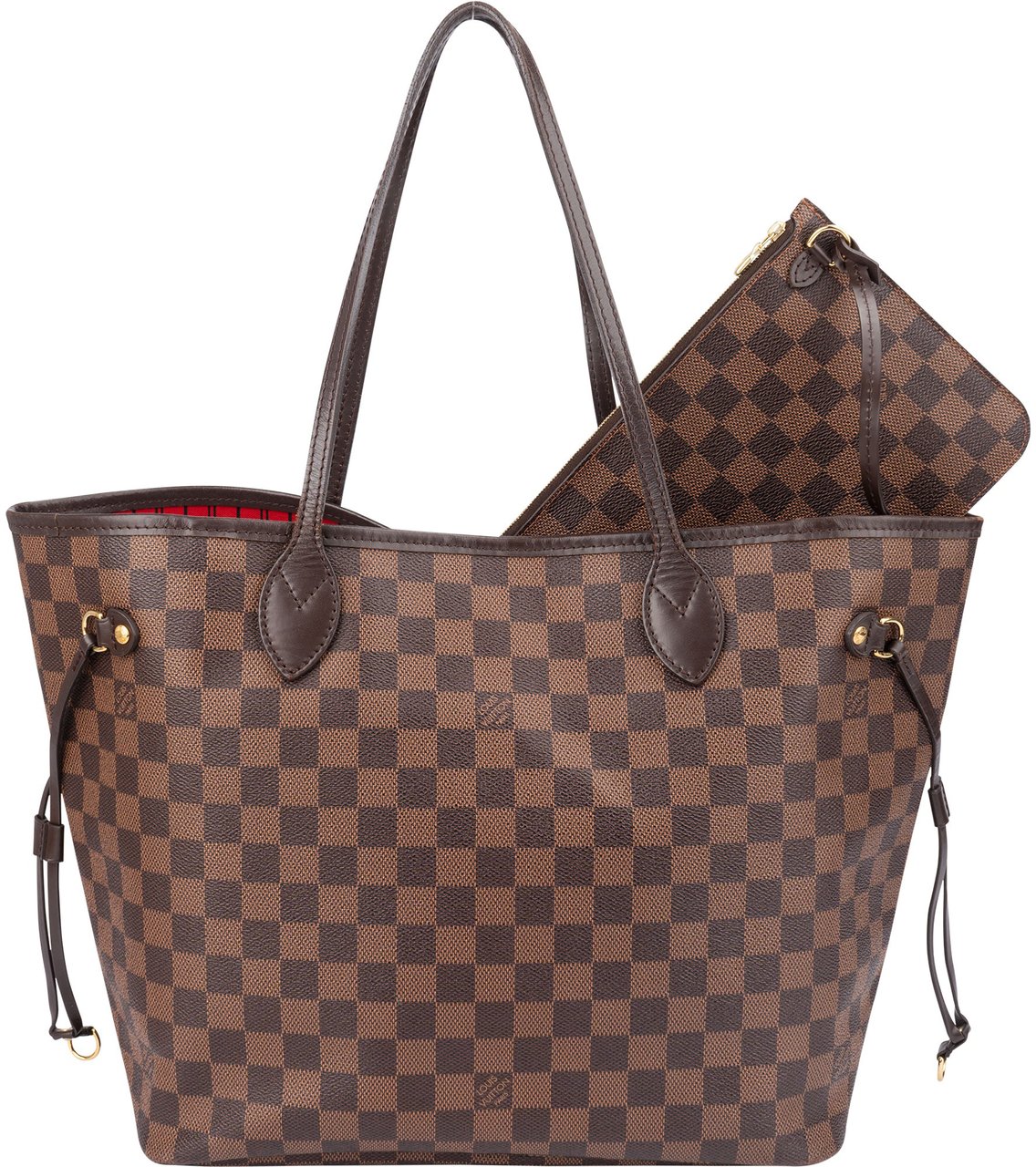 Louis Vuitton Louis Vuitton Damier Ebene Monogram Neverfull MM Shopper Handbag Bruin